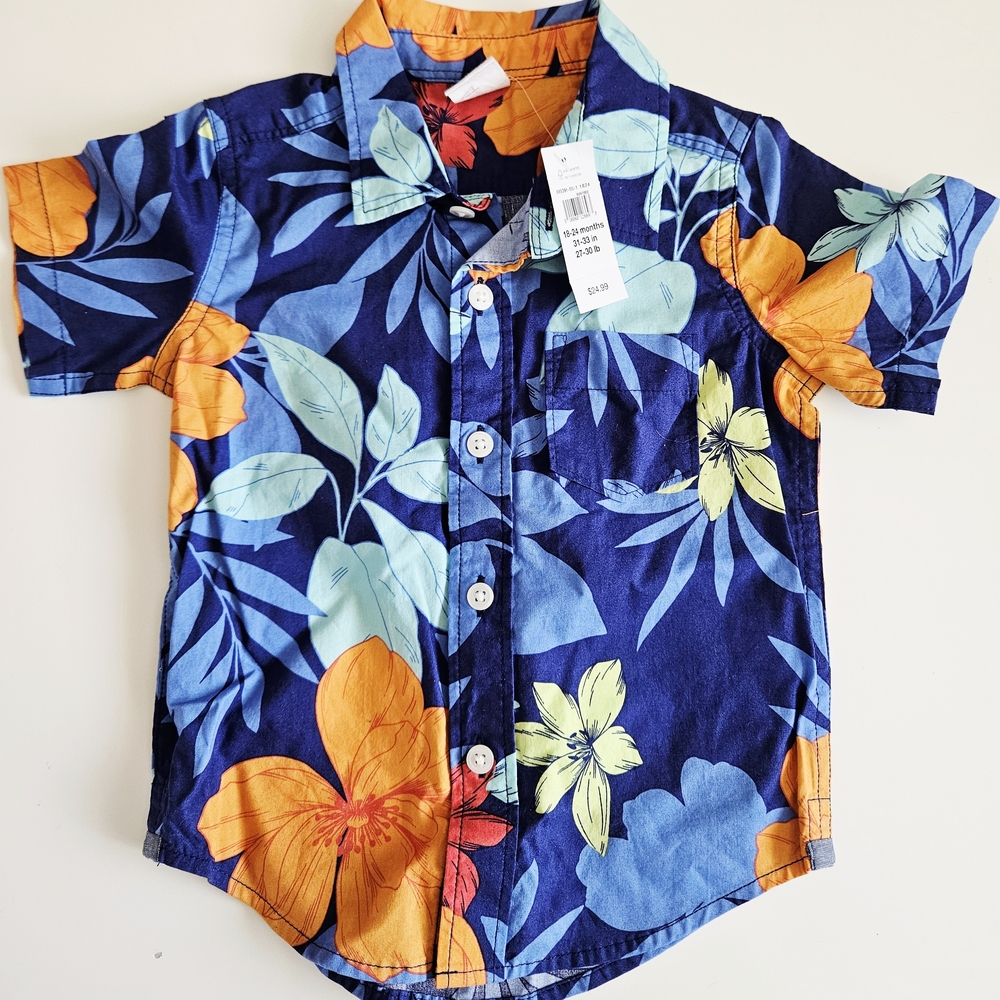 Gap Floral Kids Shirt - Blue and Orange